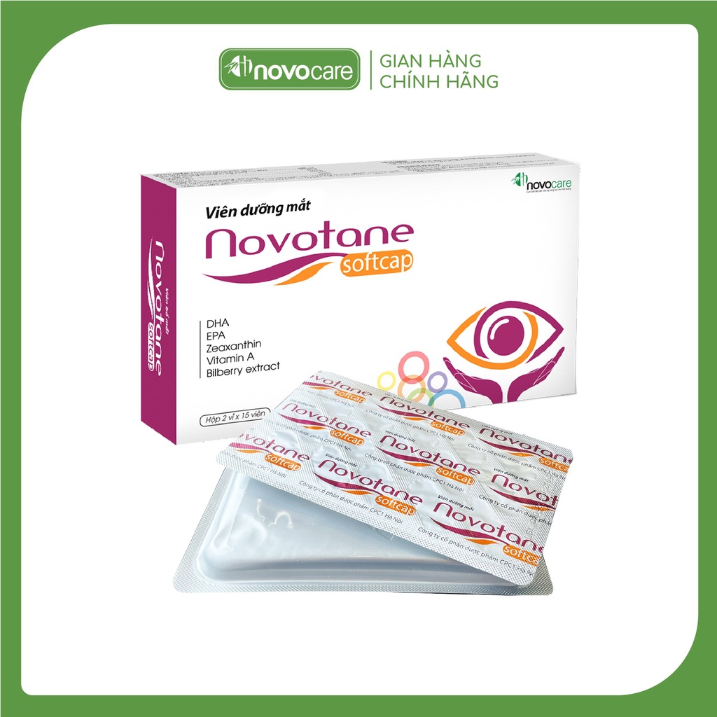 Viên Uống Bổ Mắt - Novotane Softcap - Bổ Sung Dưỡng Chất Giúp Giảm Khô, Mỏi Mắt, Mờ Mắt