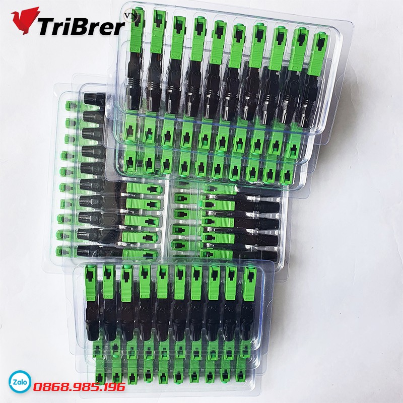 100 Đầu Fast connect SC/APC xanh lục