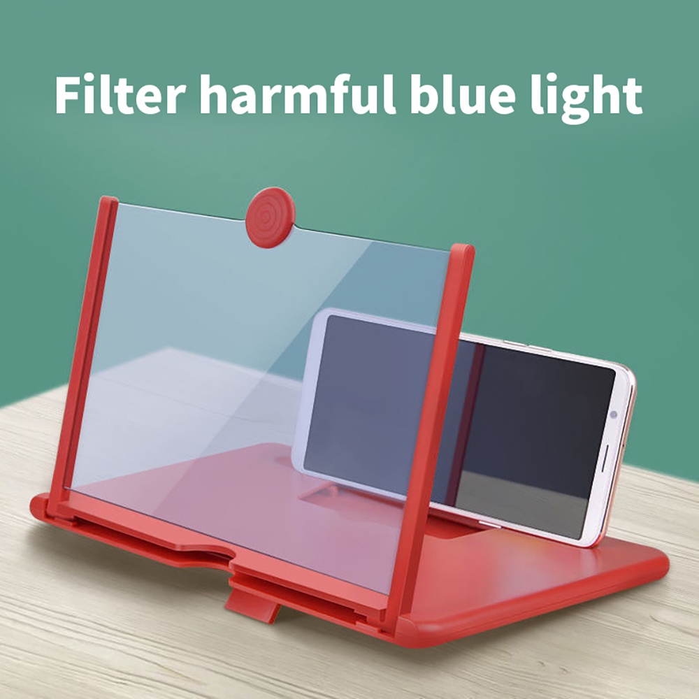 Ốp Điện Thoại Kính Phóng Đại 8 Inch Độ Phân Giải Cao Có Đèn Xanh Dương 3d Cho Iphone & Android Series Giá Đỡ
