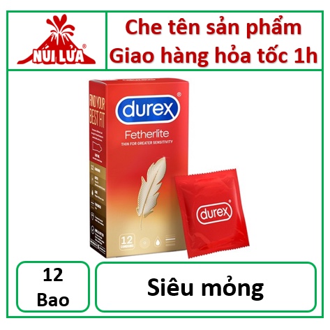 Bao cao su SIÊU MỎNG CẢM GIÁC THẬT Durex Fetherlite - 12 cái