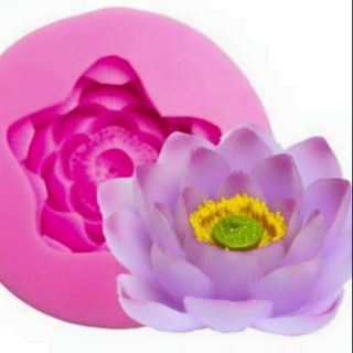 Khuôn silicon 3D hoa sen 11cm / khuôn thạch rau câu nổi