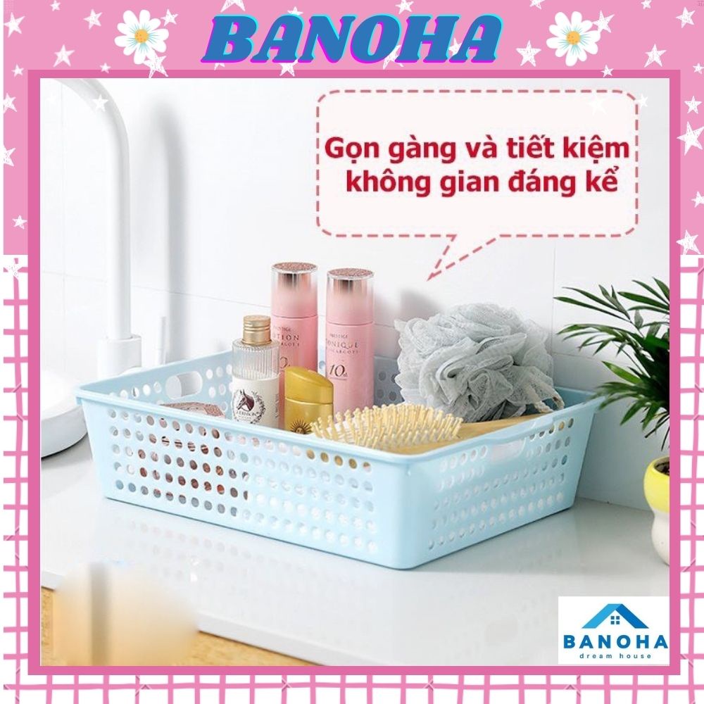 Khay nhựa chữ nhật, rổ nhựa B5, A4 Việt Nhật đa năng đựng tài liệu, đồ dùng văn phòng, học tập nhỏ gọn tiện lợi 5694