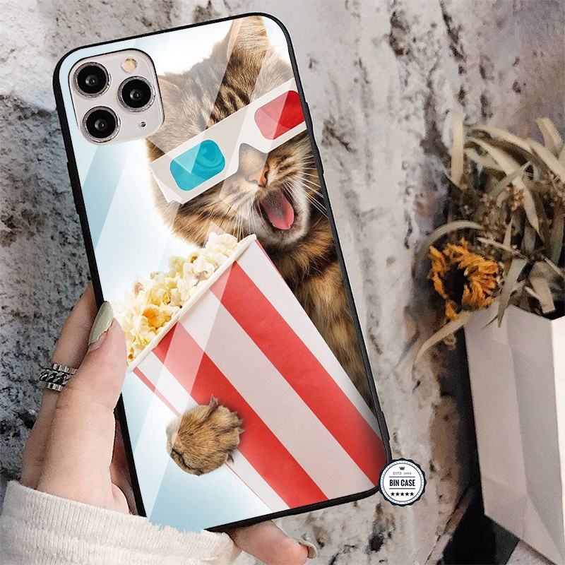 Ốp lưng cute in hình mèo đi xem film CGV cực nét - iphone 6s/6/7/8 plus/x/xr/xs max/11/11 pro max/12/12 promax MEO0051