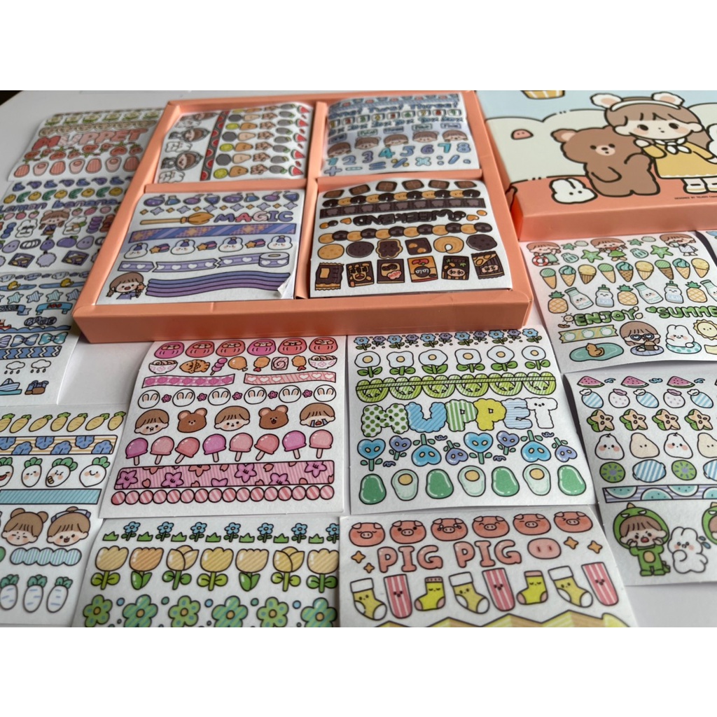 Hot 1 Miếng Sticker 2D chỉ 1K Siêu Dễ Thương Để Dán Bình Nước Sách Vở Sổ Sách Cực Xinh Phù Hợp Cho mọi người