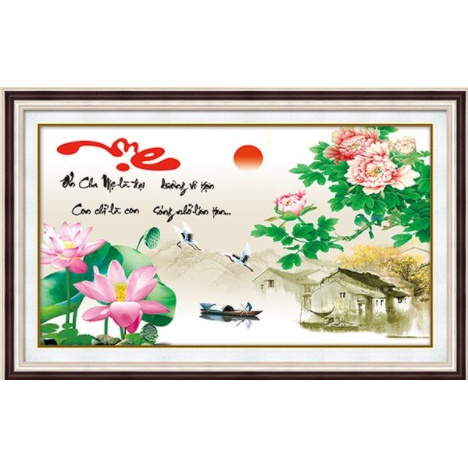 TRANH ĐÍNH ĐÁ CHỮ MẸ LG1057 (64X50) CM TRANH CHƯA THÀNH PHẨM