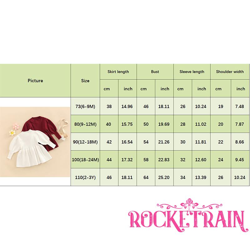 Đầm Len Dài Tay Cổ Tròn Màu Sắc Đơn Giản Cho Bé Gái