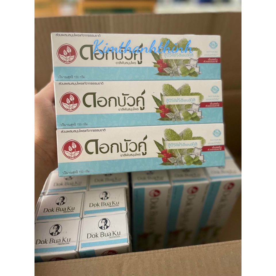 (KTT) Kem Đánh Răng Dok Bua Ku Twin Lotus 150g - Thái Lan- Mẫu mới