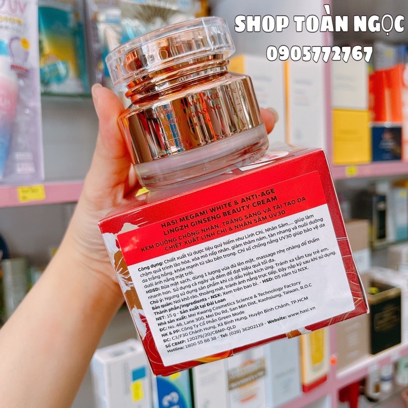 KEM DƯỠNG TRẮNG CHỐNG NHĂN LINH CHI VÀ NHÂN SÂM HASI WHITE & ANTI-AGE LINGZHI GINSENG