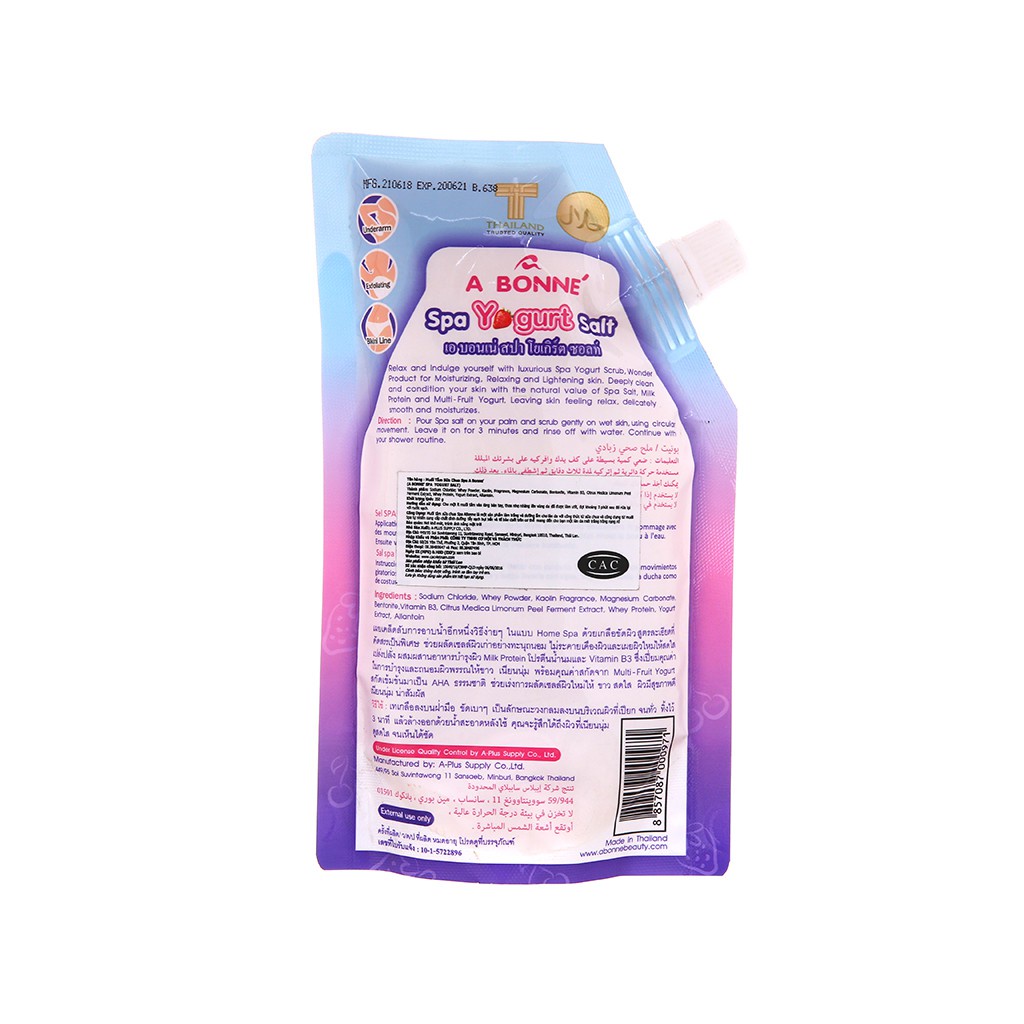 Muối tắm sữa bò tẩy tế bào da chết A Bonne Spa Milk Salt Thái Lan muối bò tắm chính hãng - sữa chua, vitamin c