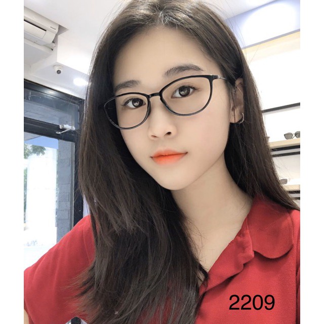 Gọng Kính Cận Mắt Mèo Thời Trang Form Nhỏ B209-Tặng Hộp Khăn