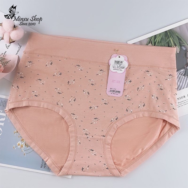 Quần lót trung niên, quần lót cạp cao ôm bụng dáng rộng thời trang cho bà, cho mẹ vải cotton mềm mát Minxu shop 3110