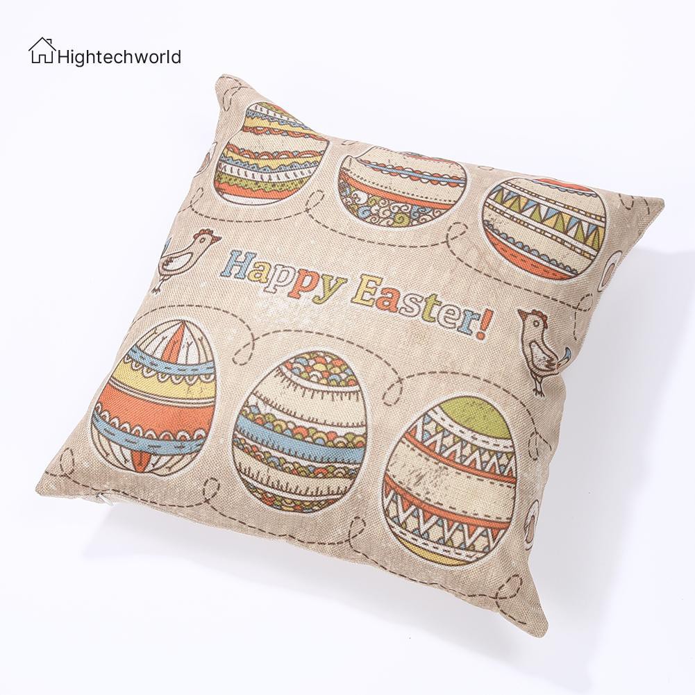 Hightechworld Durable Home Pillowslip Flax Print 45*45cm