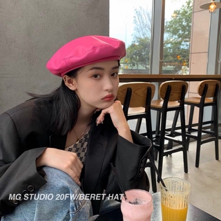 Mũ nồi bằng da pu phong cách Hàn Quốc thời trang thu đông