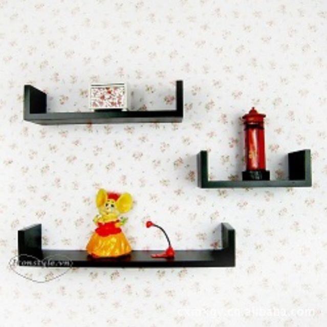 Bộ 3 thanh kệ chữ u treo tường 60-50-40cm sâu 20 cm gỗ lõi xanh thái lan