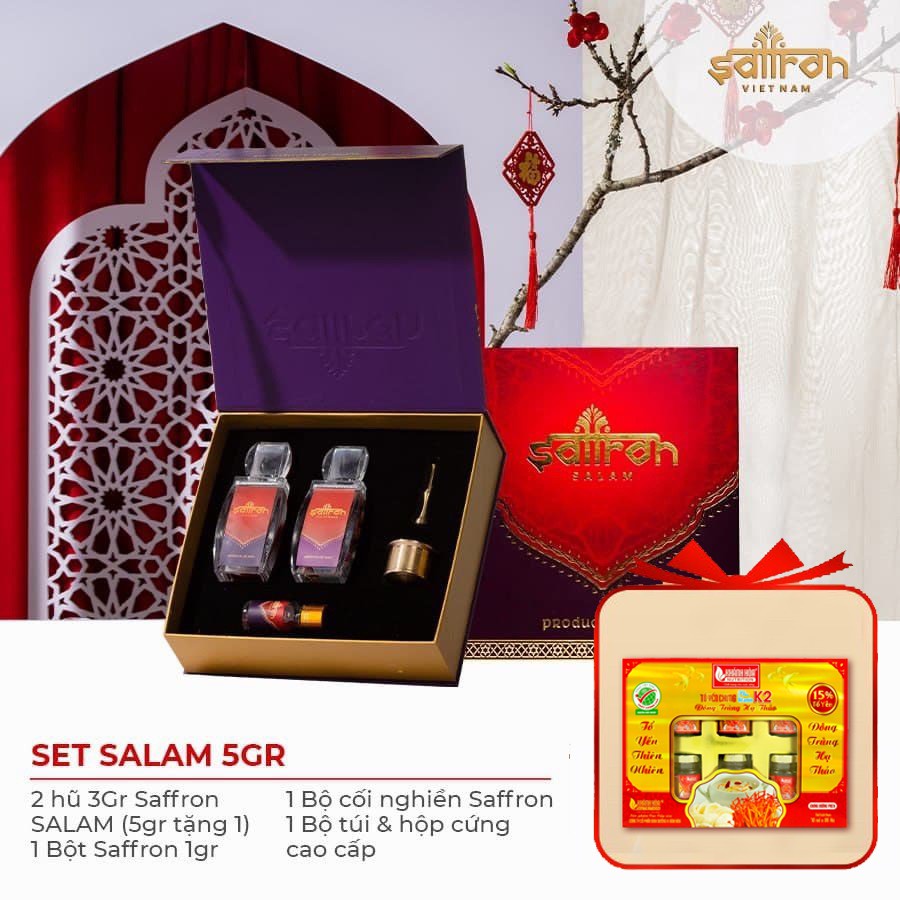 Nhụy Hoa Nghệ Tây Saffron Salam 5 Gram kèm quà tặng