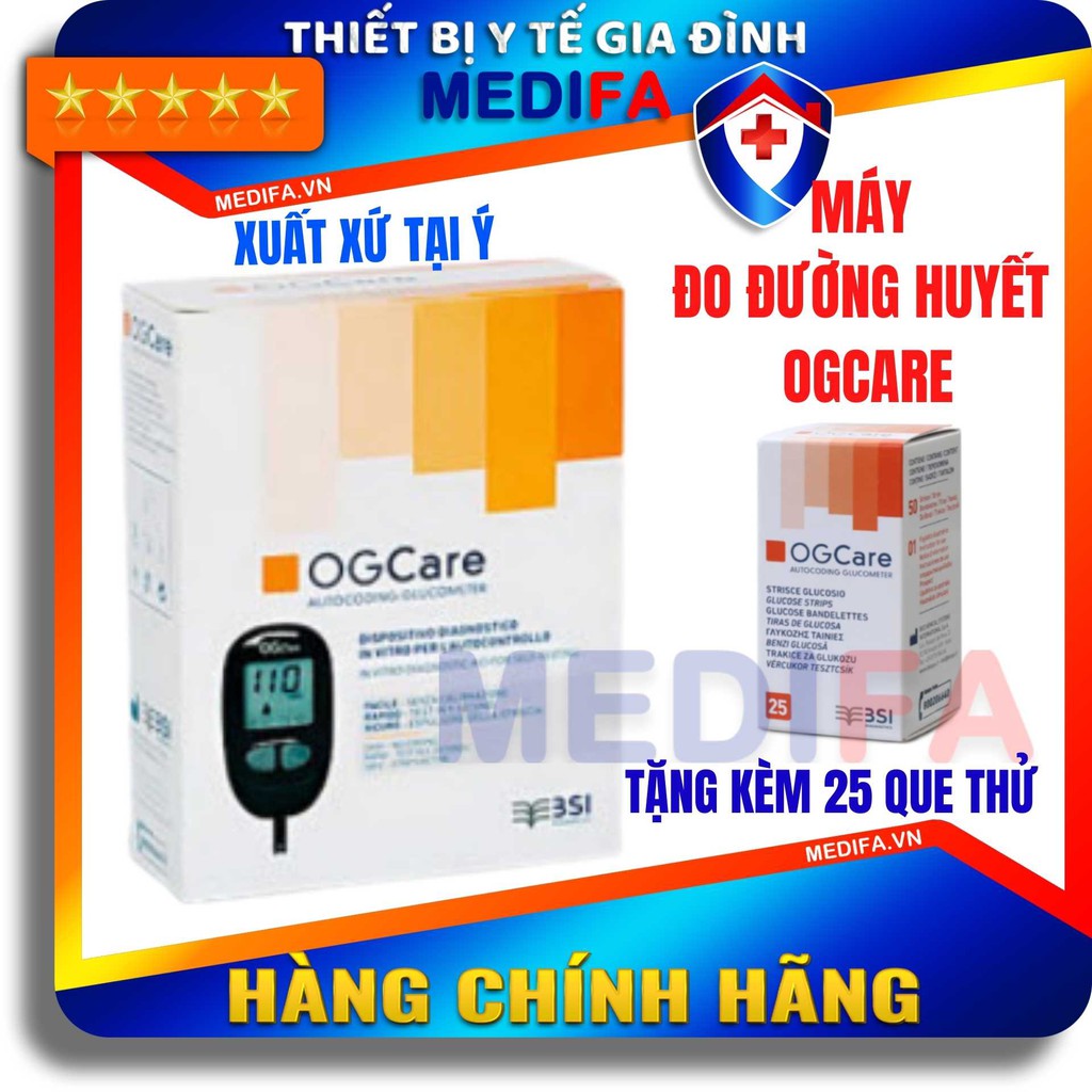 Máy đo đường huyết OGcare tặng 25 que thử và 25 kim lấy máu