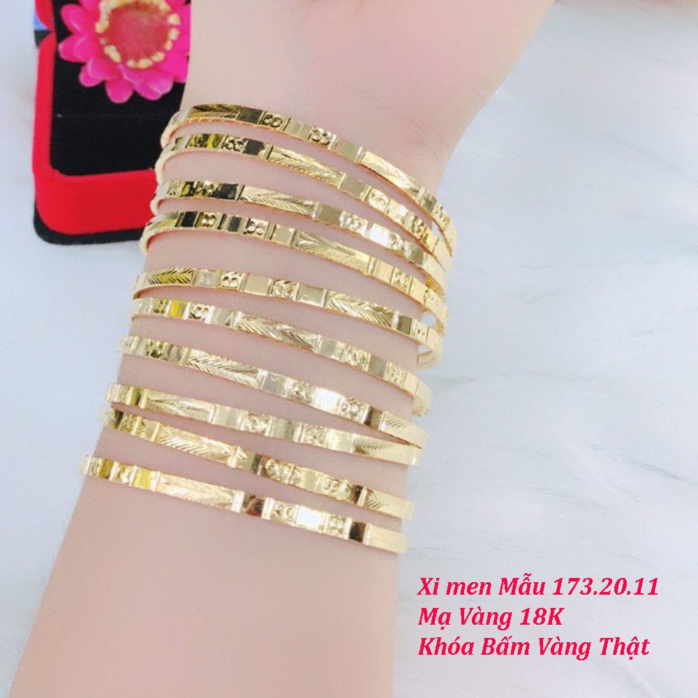 Bộ Vòng Xi Men Gồm 07 Chiếc - 173.20.11 - Khóa Bấm Vàng Thật - Mang Đi Chơi, Đi Tiệc Rất Sang