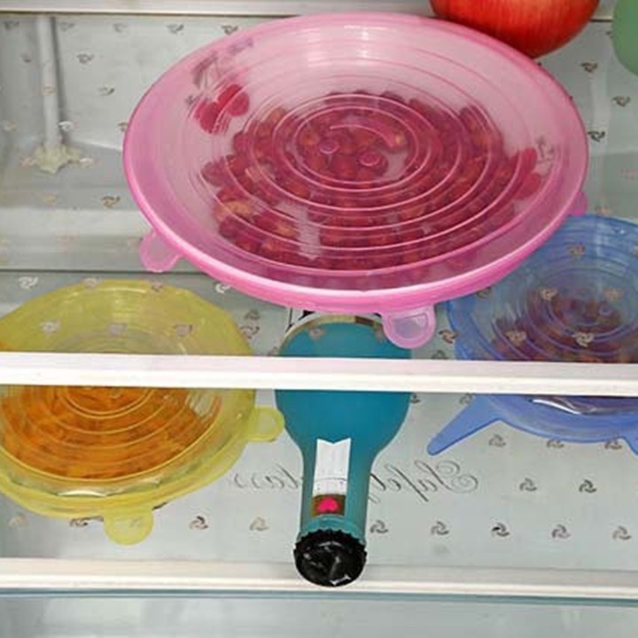 Bộ 6 miếng màng bọc thực phẩm silicon co giãn