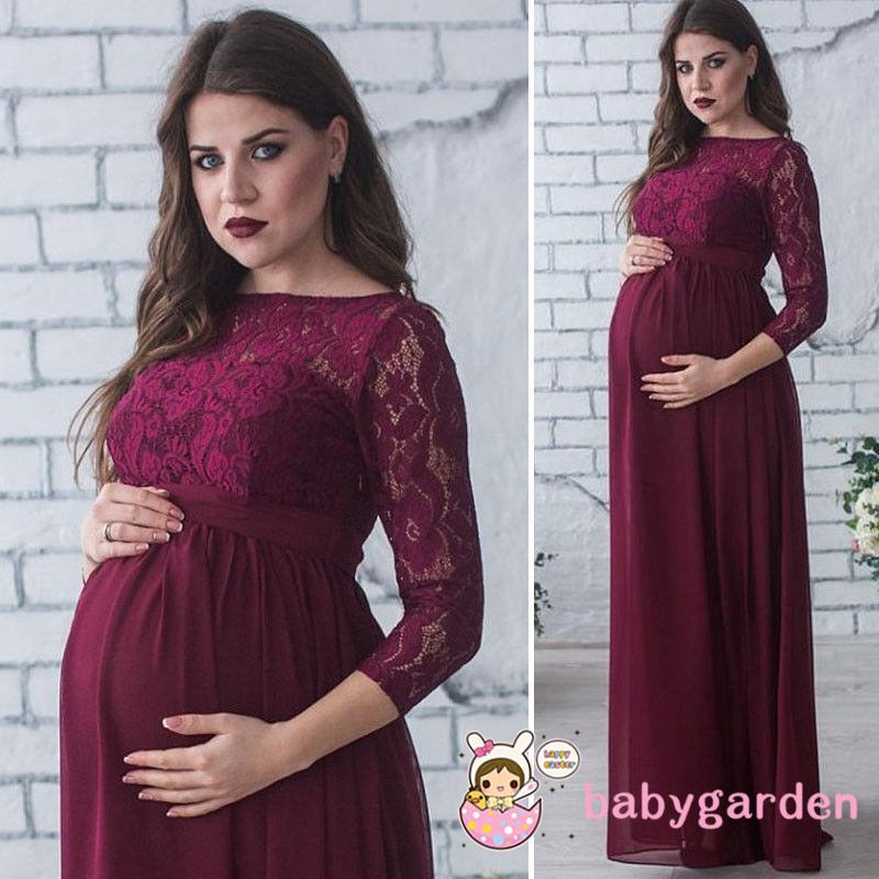 Váy ren dài cho bà bầu chụp ảnh