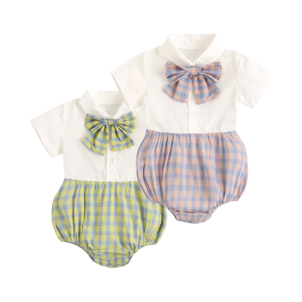 Áo liền quần Sanlutoz họa tiết kẻ sọc dễ thương thời trang mùa hè dành cho bé gái