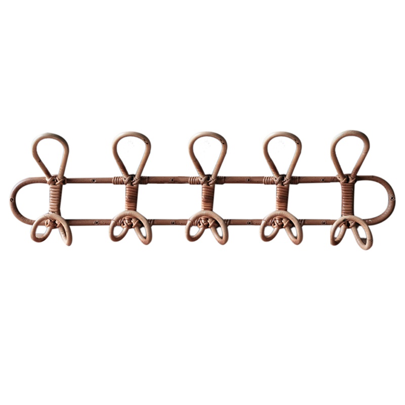 Móc treo quần áo gắn tường bằng mây kiểu vintage độc đáo