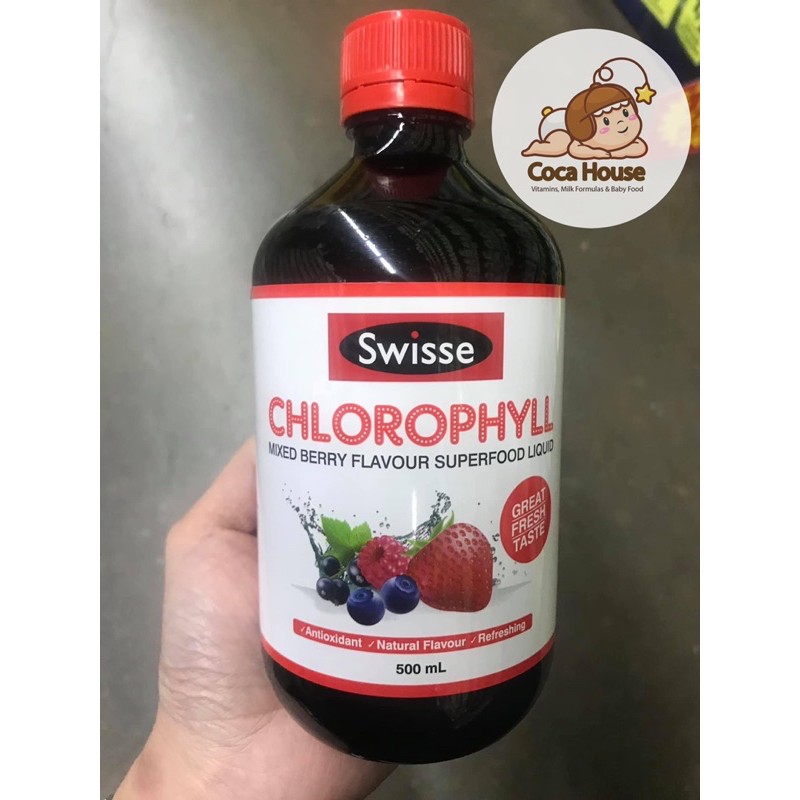 NƯỚC DIỆP LỤC SWISSE CHLOROPHYLL VỊ DÂU BERRY 500ML ✅Hàng chính hãng, đủ bill✅ hỗ trợ đẹp da