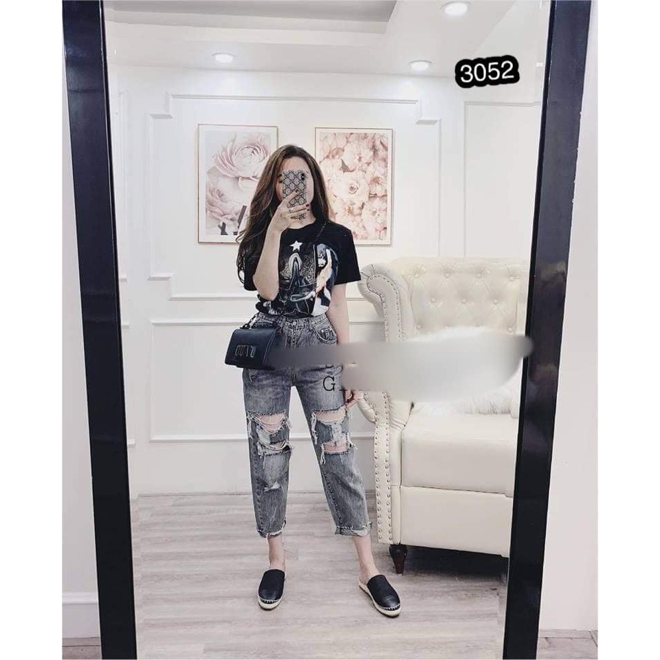 (ẢNH THẬT)QUẦN BÒ, JEANS NỮ BAGY 3052 RÁCH GỐI HÀNG XUẤT XỊN THỜI TRANG HÀN QUỐC- GIÁ RẺ VÔ ĐỊCH