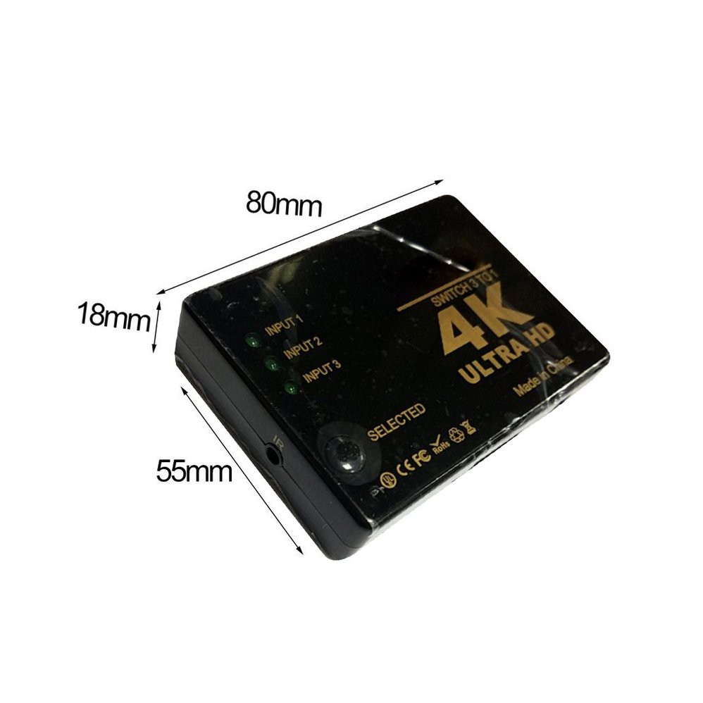 Bộ Chia Âm Thanh Hdmi 3 Vào 1 Ra 4k