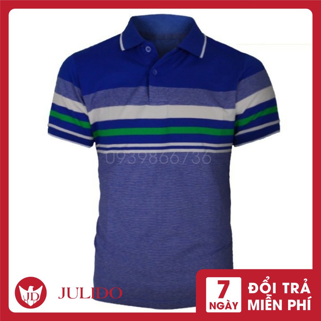Áo Polo Nam Cổ Bẻ ⚡️ Hàng VNXK ⚡️ -FreeShip Đơn - Áo Thun Nam Trung Niên XK Cao Cấp cotton 100% sọc dệt