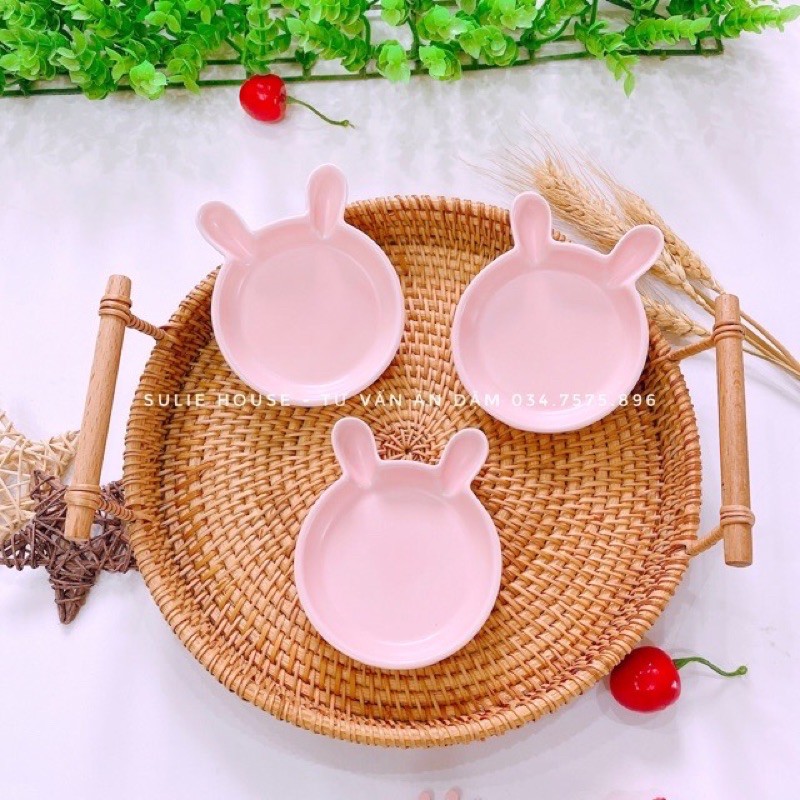 Đĩa sứ hình thỏ mini cho bé ADKN