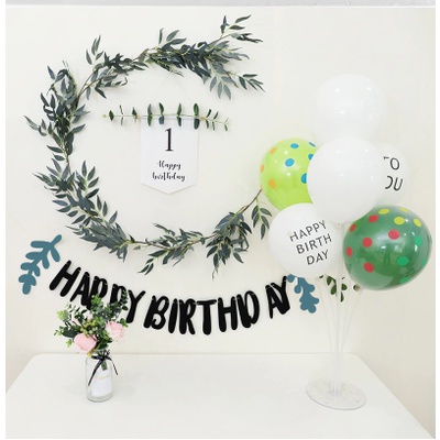 Dây Happy birthday lá giấy trang trí tiệc