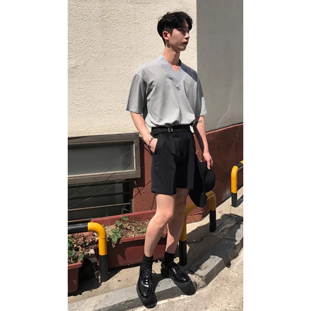 Áo thun Unisex Cổ V Cotton len HOOK Giá sỉ