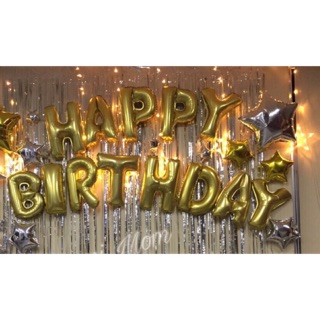 Bộ chữ bóng Happy Birthday màu vàng - Trang trí tiệc sinh nhật