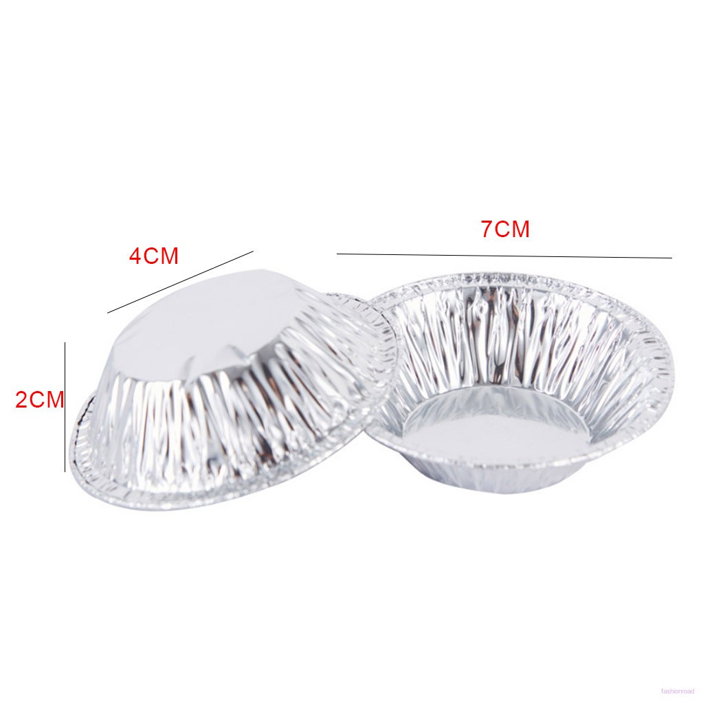100pcs Disposable Round Egg Tart Mold Aluminum Foil Cups Baking Cookie Pudding Cupcake Mould fashionroad.vn