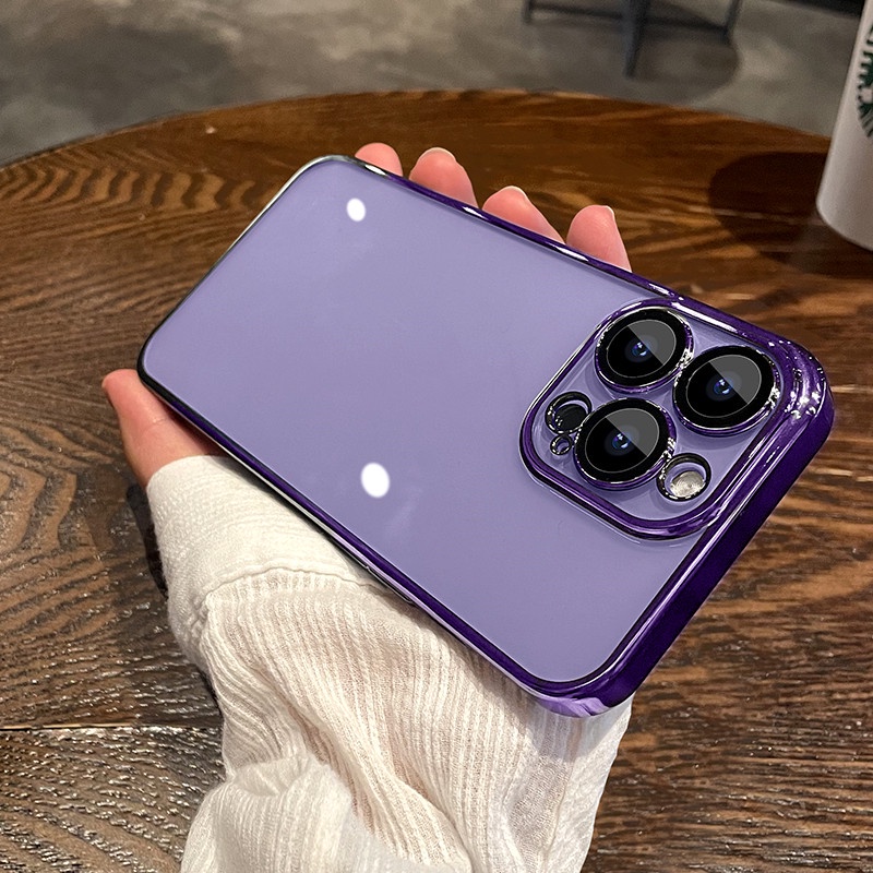 Ốp Điện Thoại Silicon Mềm Trong Suốt Chống Sốc Mạ Viền Sang Trọng Dành Cho iPhone 11 12 13 14 Pro Max plus