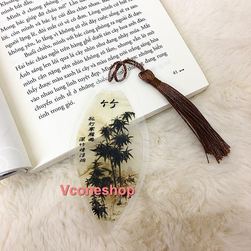 Bookmark gân lá cổ trang ép mỏng kẹp sách đánh dấu sách