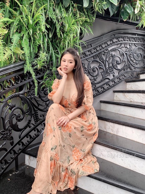 ĐẦM MAXI VOAN HOA ĐÍNH NGỌC