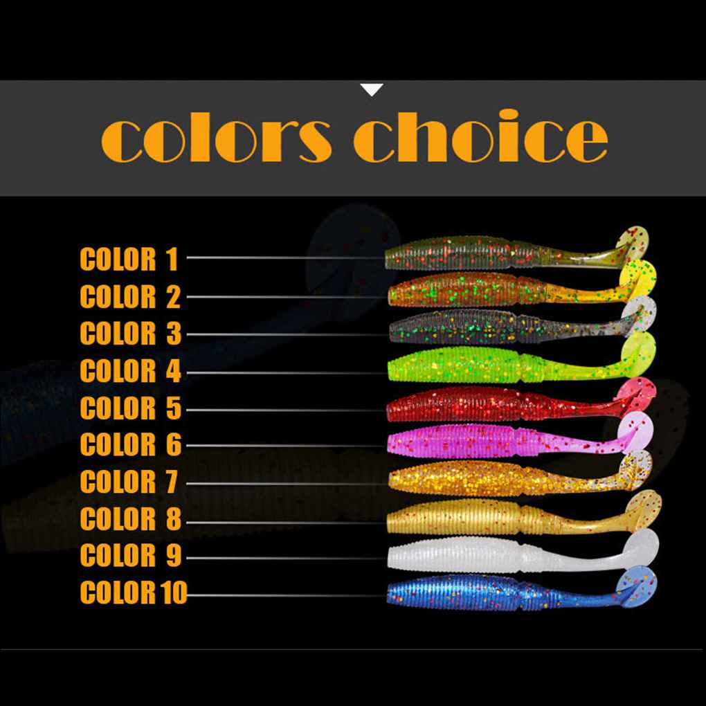 [Global] 15Pcs Wobbler Jigging 50mm/1g Fishing Lure Soft Worm Shrimp Jerkbait Fish Ocean Rock Lure Bass Soft T Tail