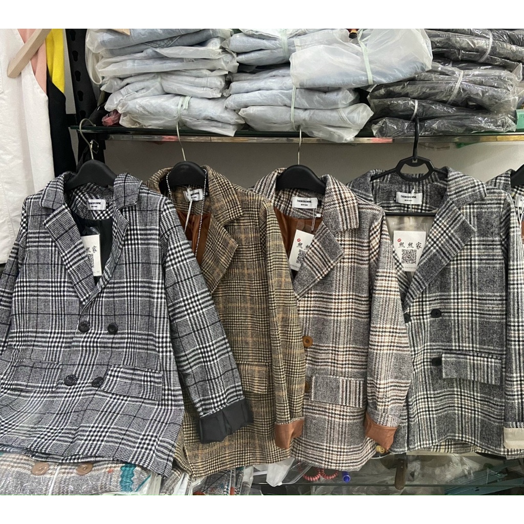 Áo dạ kẻ 4 cúc hàng quảng châu 2 lớp, Áo vest BLAZER dạ hàng đẹp bán shop / thoitrangsvtn | BigBuy360 - bigbuy360.vn