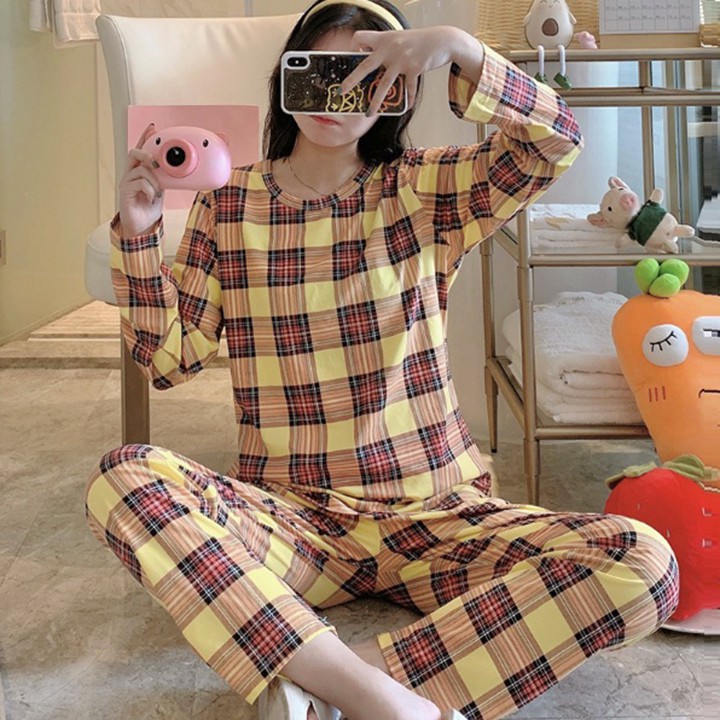 [CHẤT ĐẸP] Đồ bộ nữ, đồ thun mặc nhà tay dài quần dài in hình V2 C067 mềm, co dãn, thoáng mát, không phai