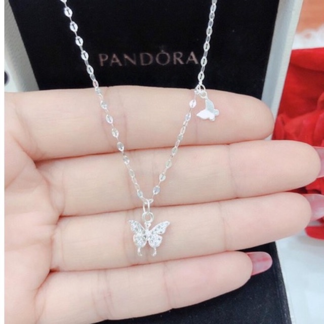 Dây chuyền nữ hồ điệp treo nạm đá sáng đẹp , bạc ta - THJ SILVER