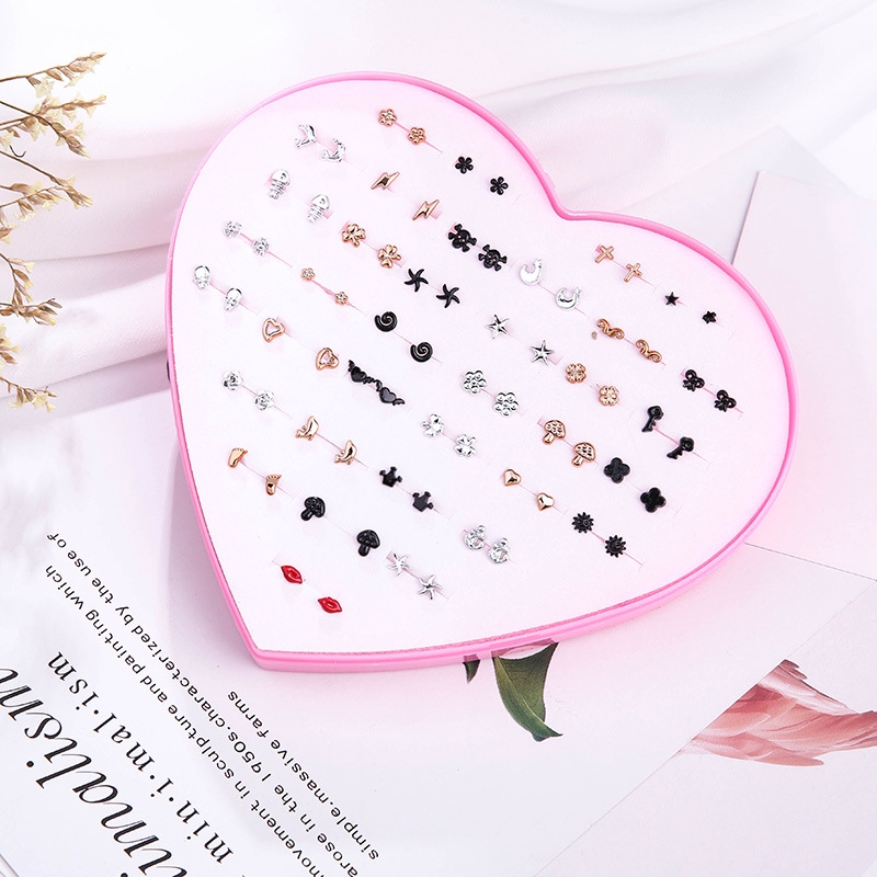 Set 36 Đôi Khuyên Tai Nhựa Chống Dị Ứng Thời Trang Cho Nữ