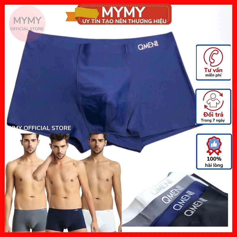 Quần lót nam, sịp đùi Boxer Qmen, sịp đùi cao cấp chất su đúc lụa sữa mềm , mát co giãn thoải mái hàng cao cấp