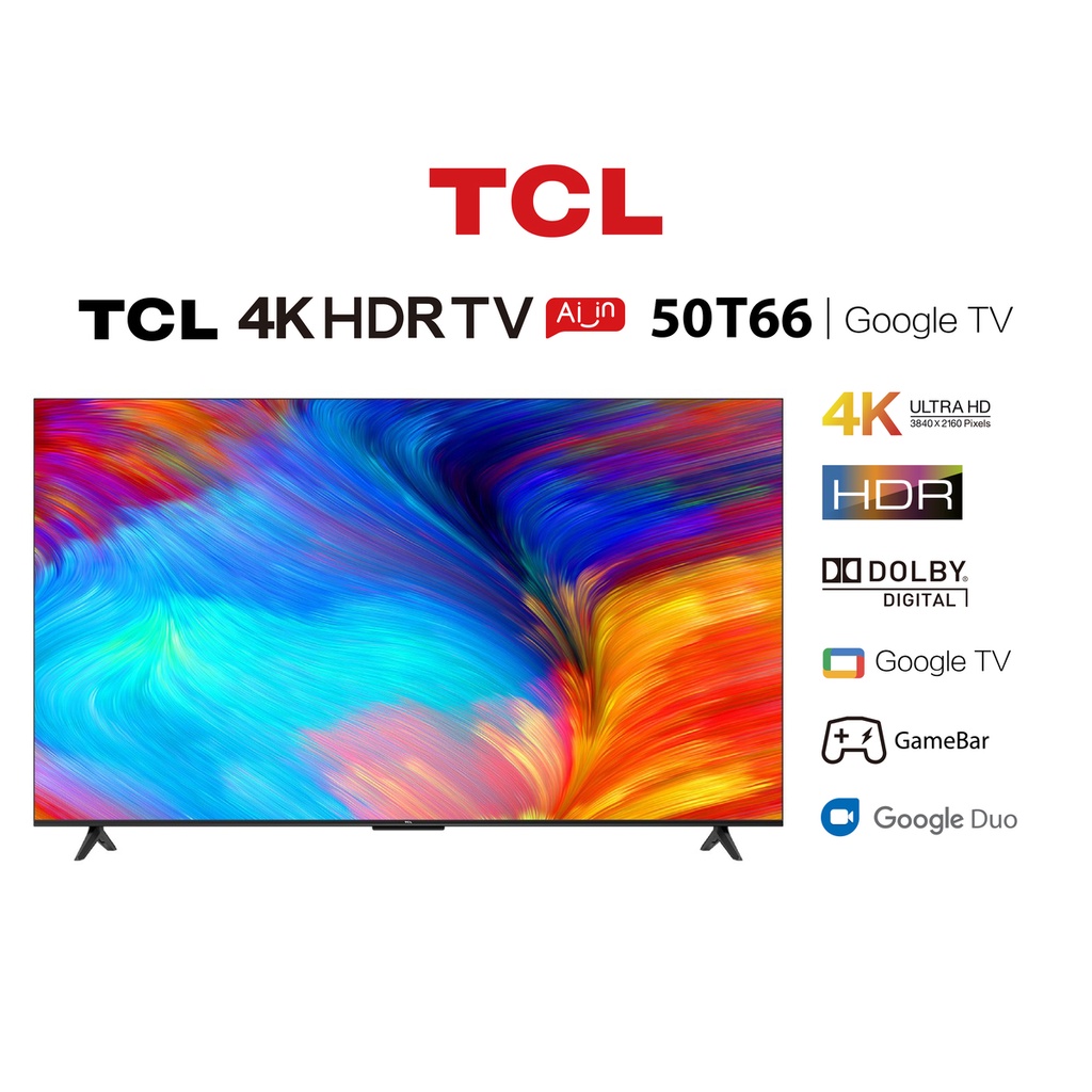 GOOGLE Tivi TCL 50'' 4K HDR 50T66 - Miễn phí lắp đặt
