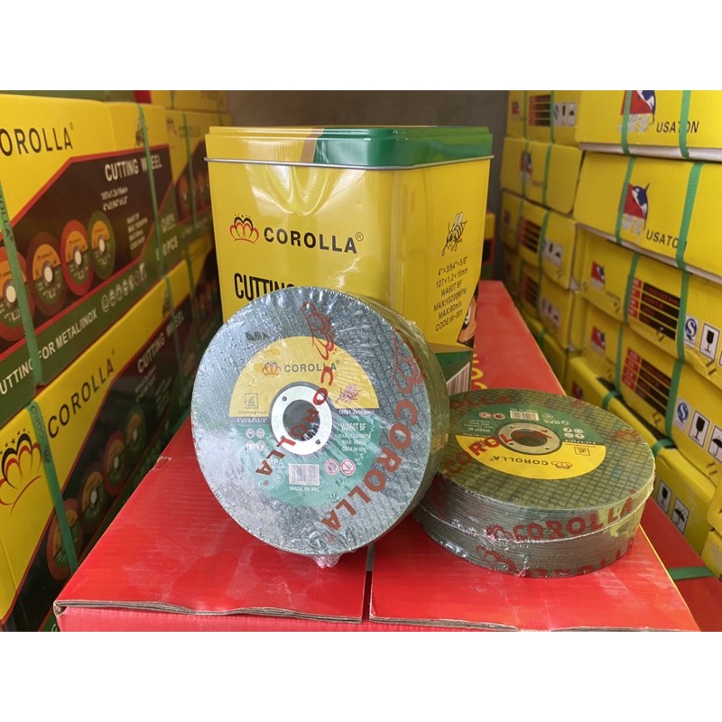 Đá Cắt Kim Loại, Đá Cắt Sắt ISO thương hiệu COROLLA ( Phi 107x1.2mm) Dùng cho máy cắt cầm tay.