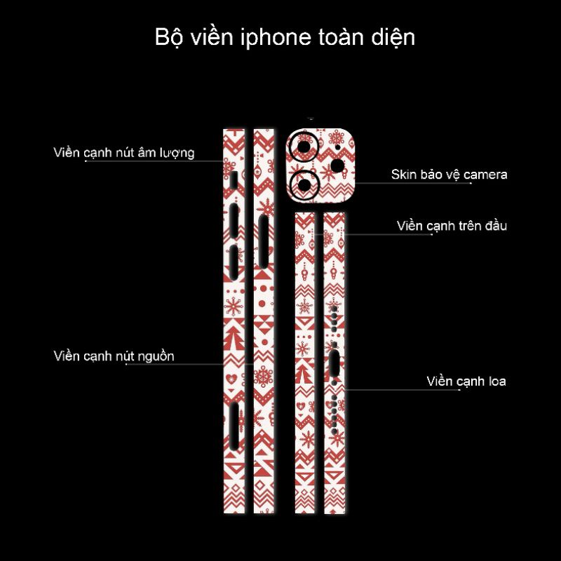 Miếng dán skin viền in hình cho iPhone 13, 13 pro, 13 pro max, 13 mini theo yêu cầu