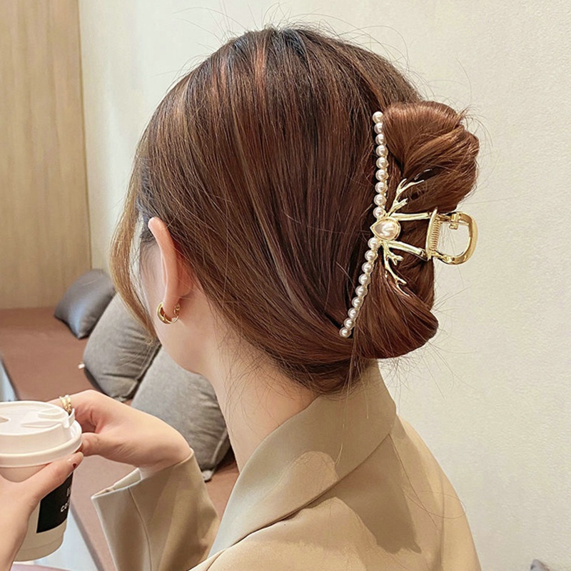 Kẹp Tóc Ngọc Trai Kim Loại Thời Trang Cho Nữ