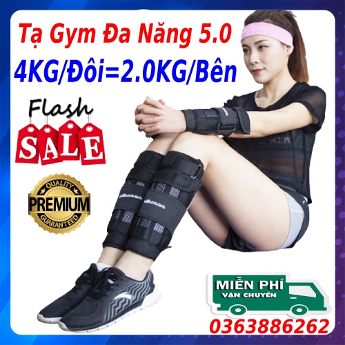 Tạ tập gym 4kg ☀️FREESHIP☀️ tạ tập GYM 4kg/đôi phiên bản LUXURY 5.0 siêu êm gọn dùng cho các môn thể dục thể thao