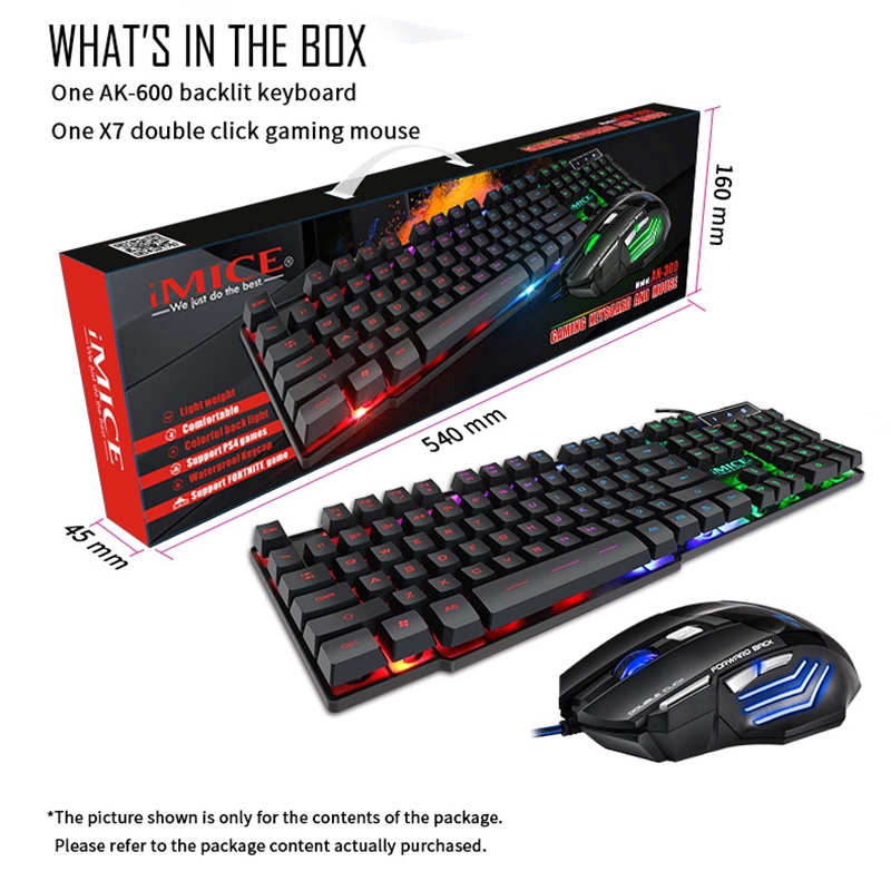 IMICE AK-600 Bàn Phím Gaming +X7 Chuột Gaming Colorful Backlit Gaming Bàn Phím Và Chuột