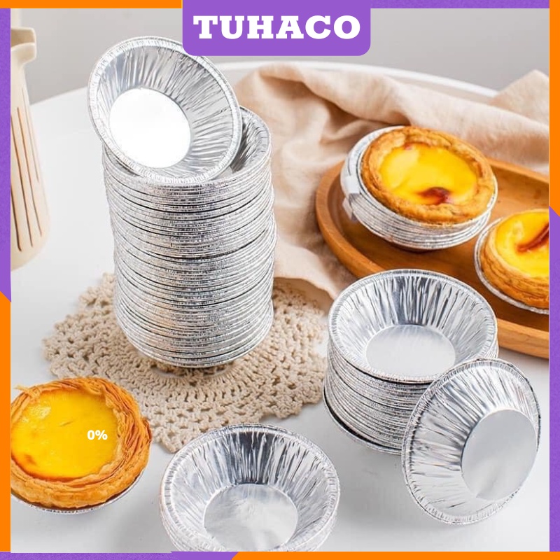 Đế bạc nhôm nướng bánh tart trứng, khuôn bạc nhôm nướng bánh tart trứng
